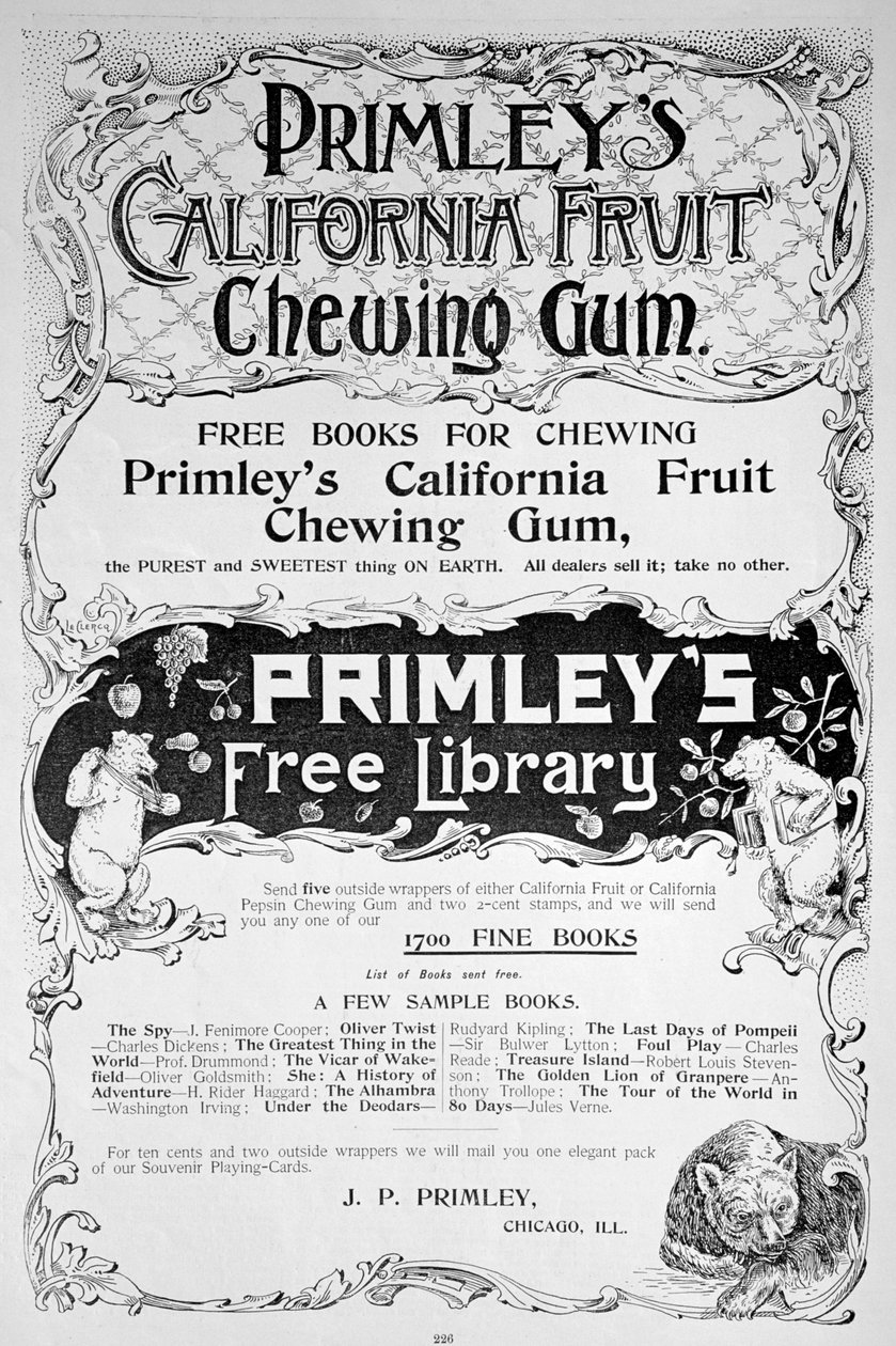 Primleys California Fruit sakız reklamı, 1894 by Unbekannt