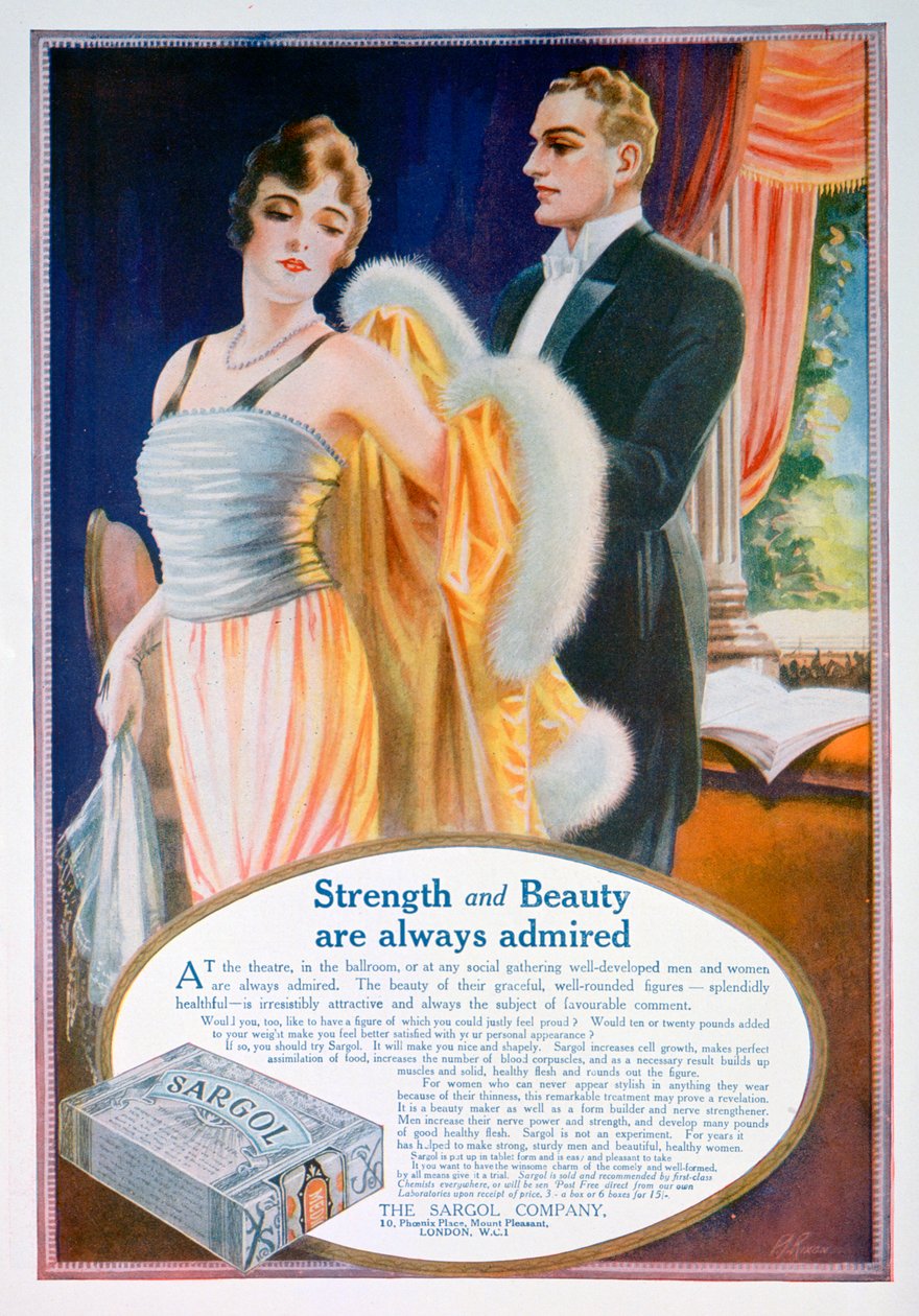 Sargol vücut şekillendirme bileşiği için reklam, 1921 by Unbekannt