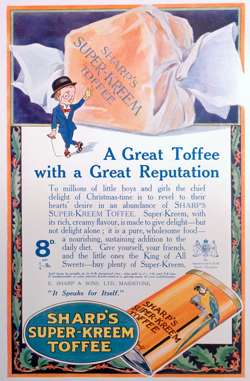 Sharps Super-Kreem Toffee reklamı, 1922 by Unbekannt