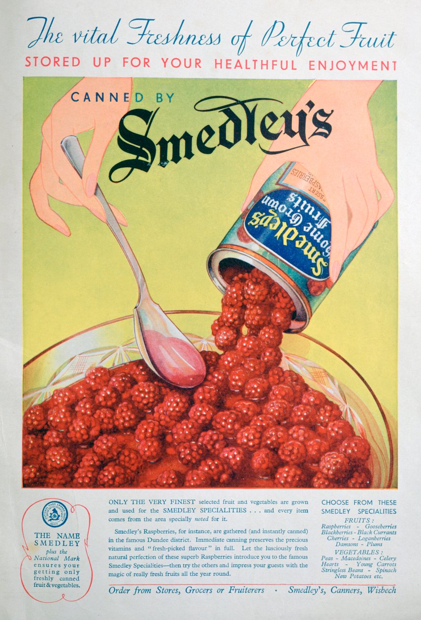 Smedleys konserve meyve reklamı, 1936 by Unbekannt