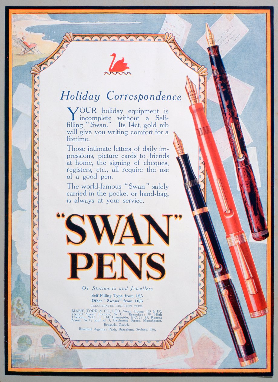 Swan kalemleri için reklam, 1906 by Unbekannt