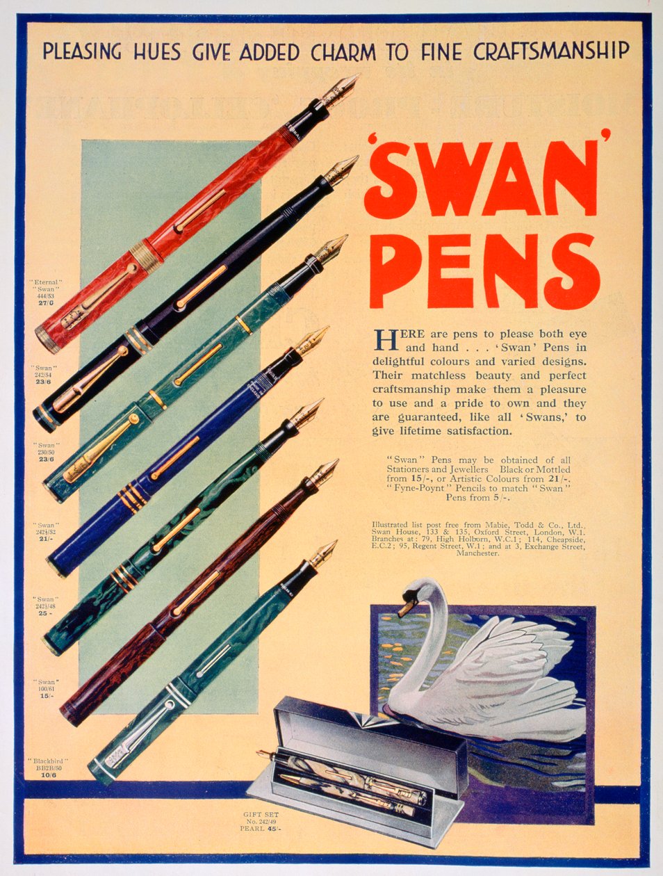 Swan kalemleri için reklam, 1931 by Unbekannt
