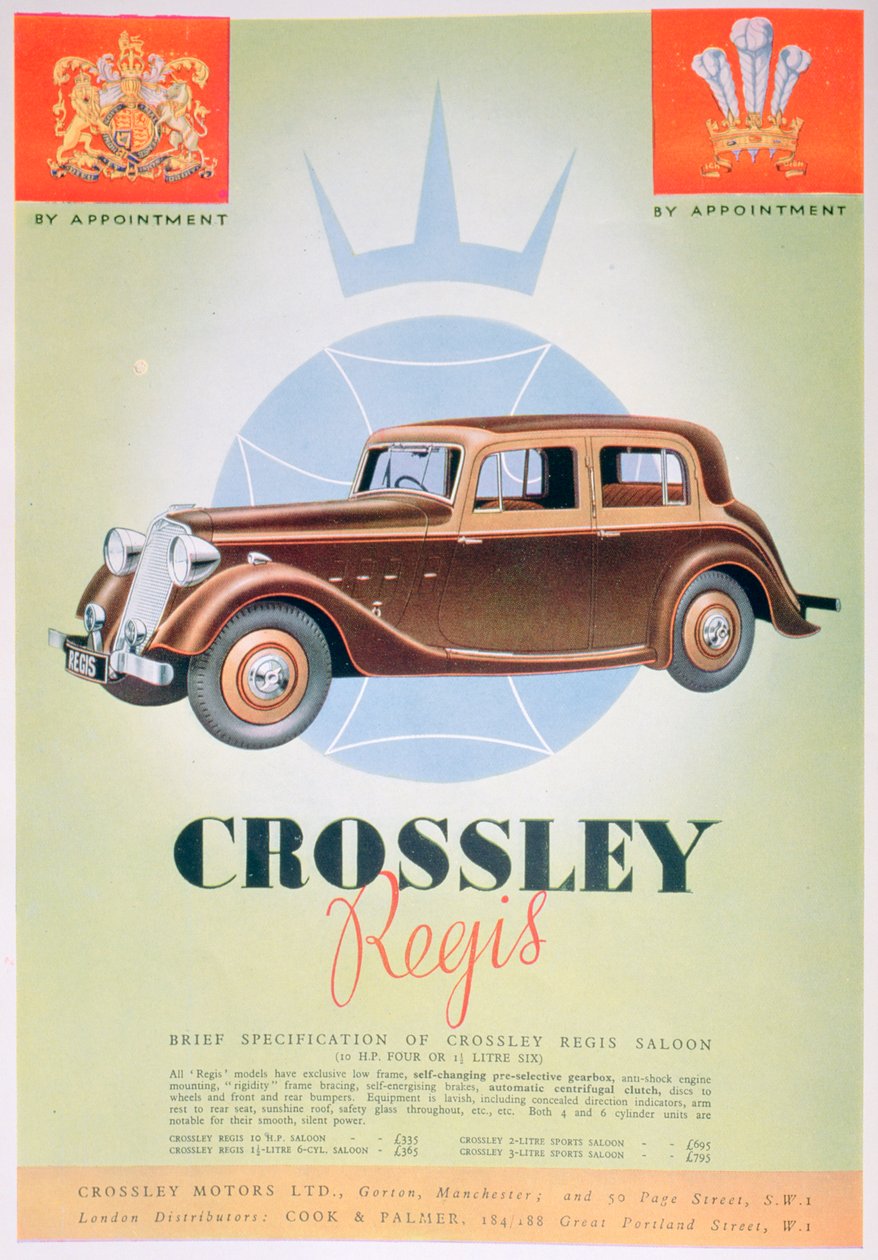 Crossley Regis arabasının reklamı, 1935 by Unbekannt