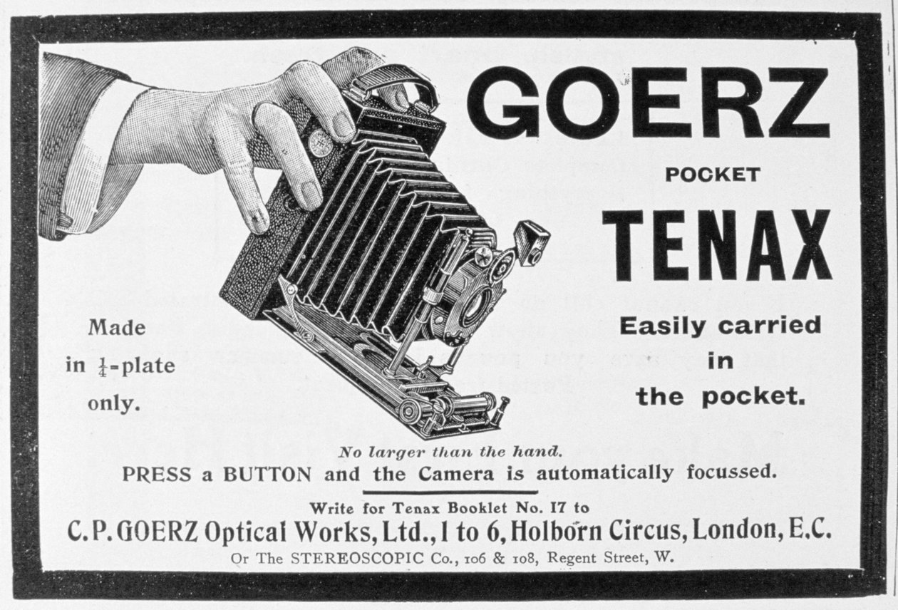 Goerz Pocket Tenax kamera için reklam, 1909 by Unbekannt