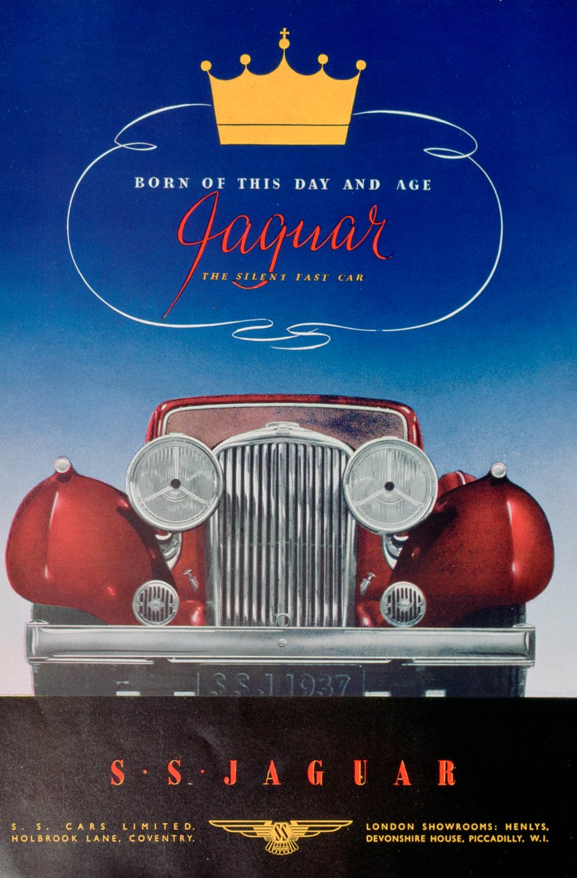 Jaguar SS arabasının reklamı, 1937 by Unbekannt