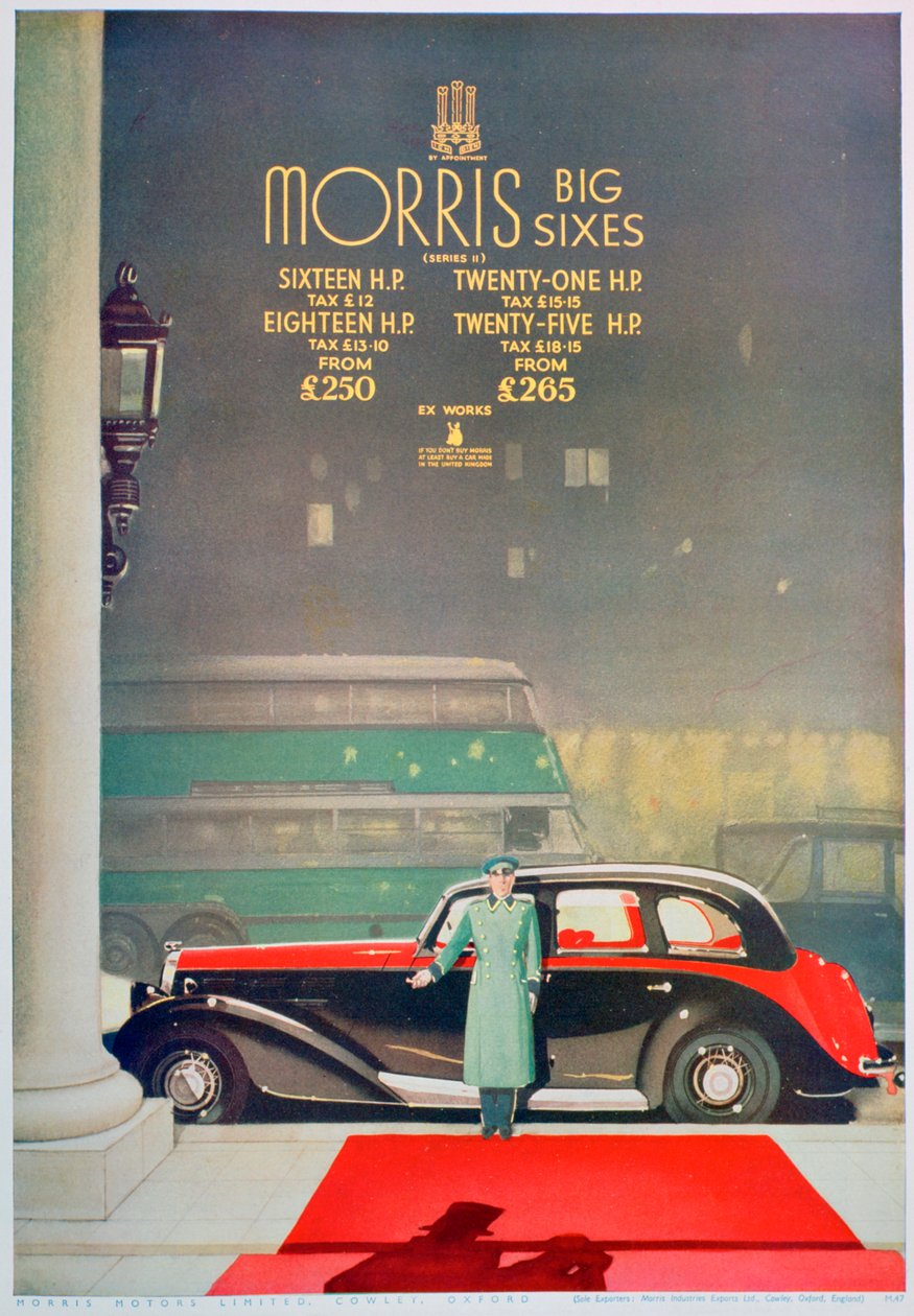 Morris Big Six motorlu araba reklamı, 1936 by Unbekannt