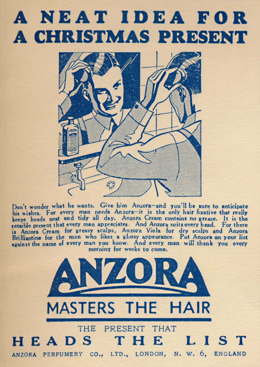 Anzora saç sabitleyici reklamı, 1936. by Unbekannt