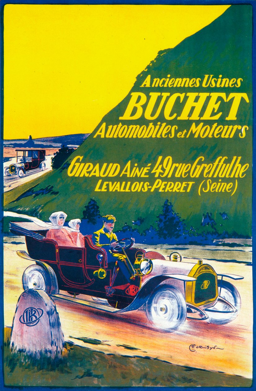 Buchet arabaları için reklam, c1910