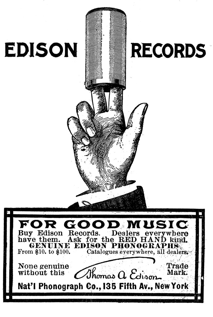 Edison fonograf silindir kayıtları için reklam, 1900 by Unbekannt