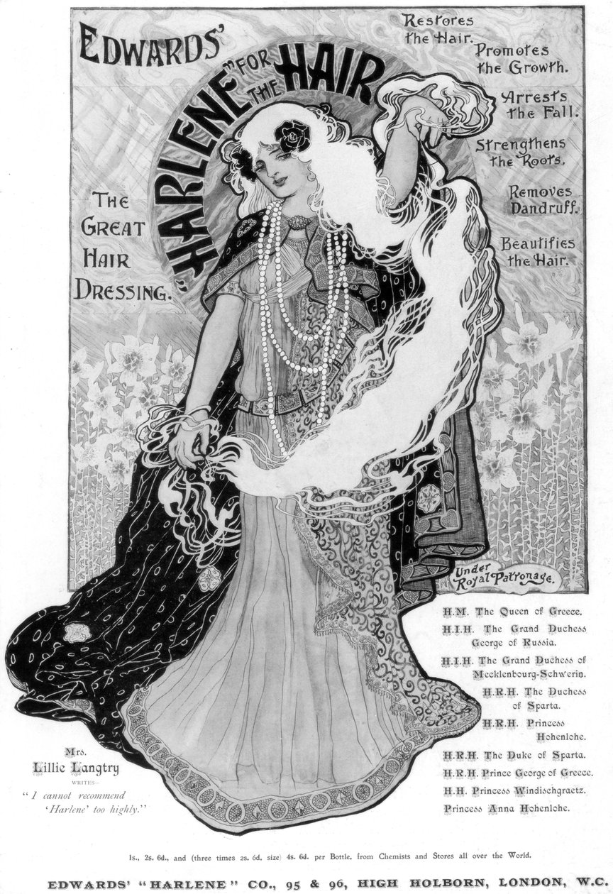 Edwards Harlene for Hair reklamı, 1902 by Unbekannt