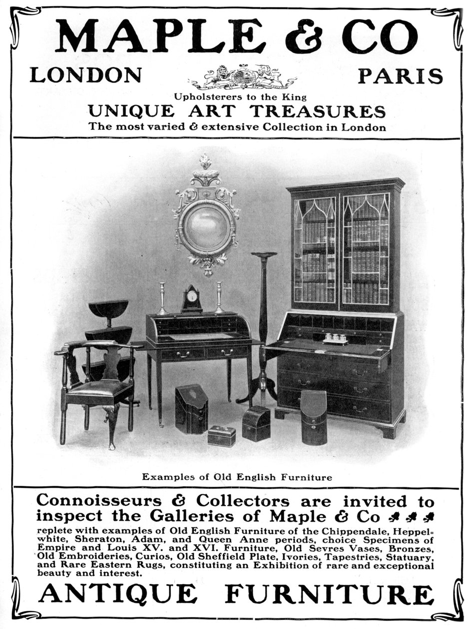 Maple & Co of London, antika mobilya satıcıları için reklam, 1901 by Unbekannt