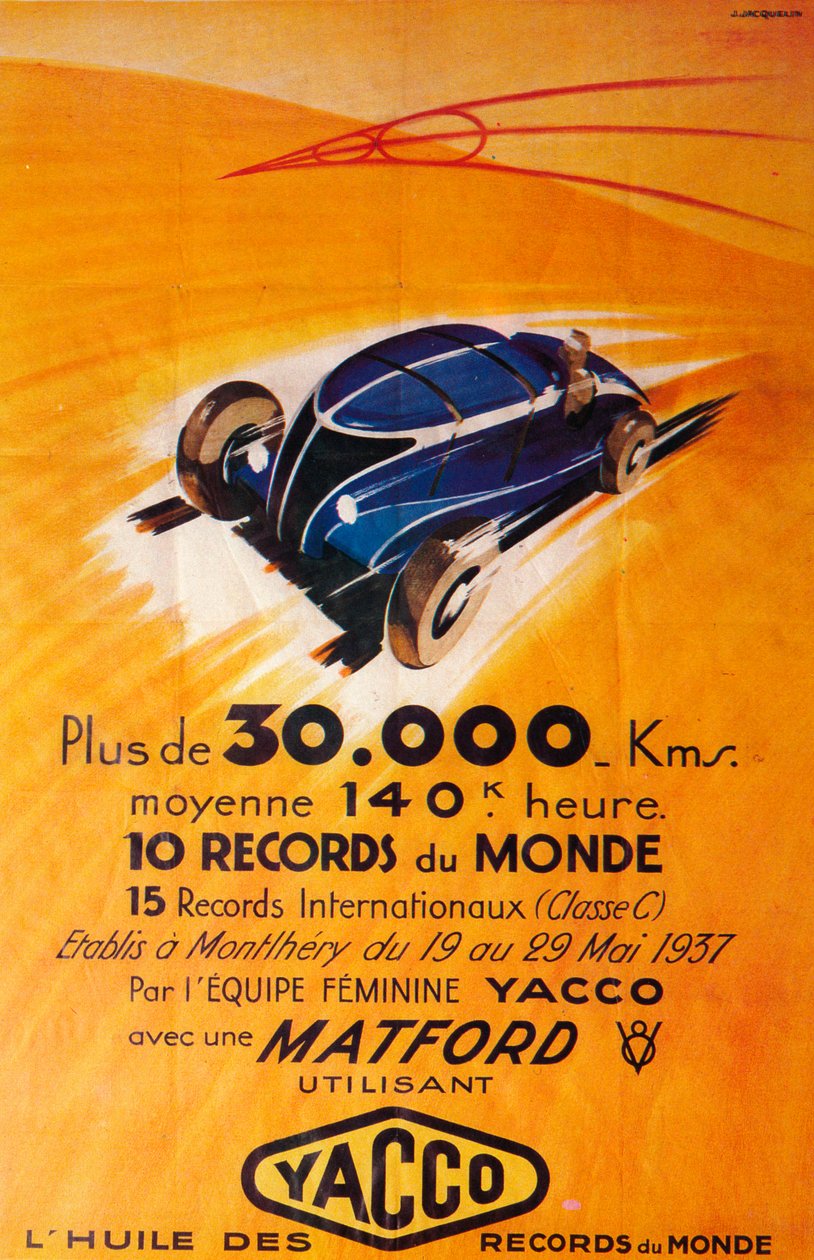 Yacco motor yağı, c1937 için reklam by Unbekannt
