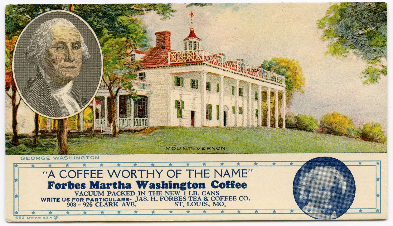 Forbes Martha Washington Coffee için reklam kartı by Unbekannt