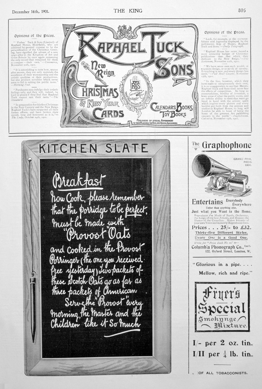 King dergisinden reklam sayfası, 14 Aralık 1901 by Unbekannt