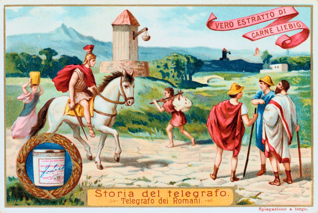 Havadan telgraf: antik Roma sinyal kuleleri, c1900 by Unbekannt