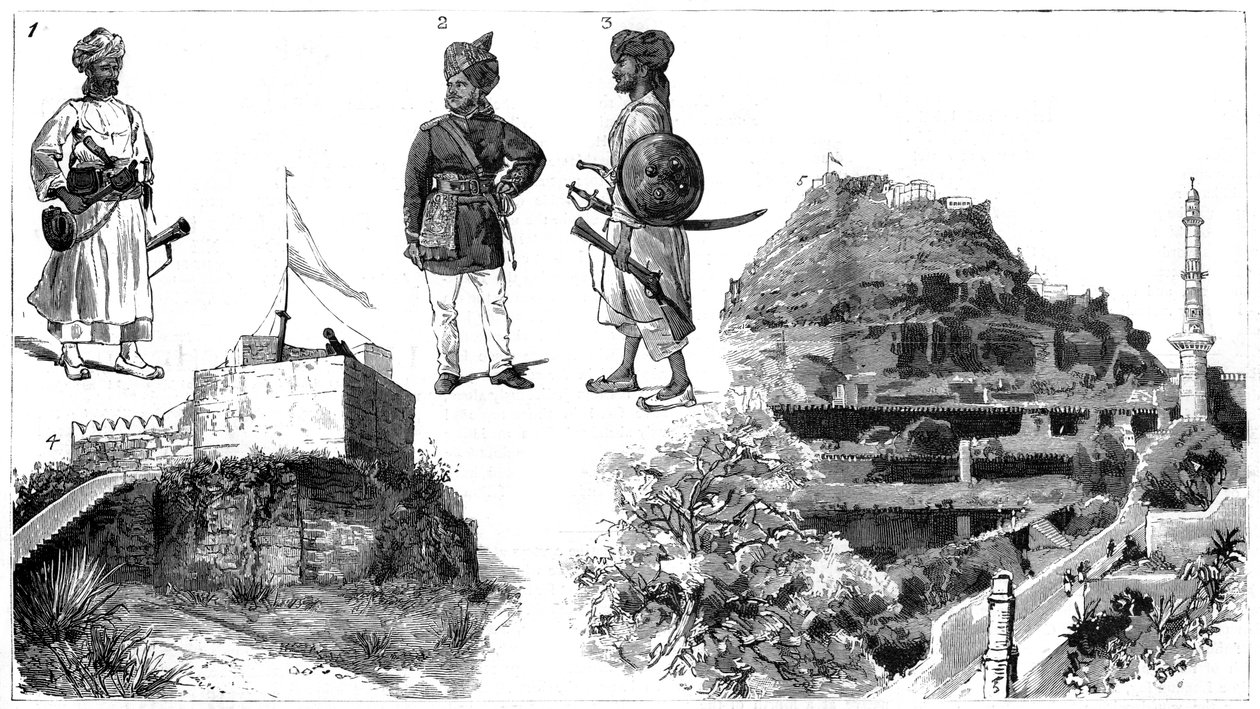 Afganlar ve Haydarabad görüntüleri, Orta Hindistan, 1888 by Unbekannt