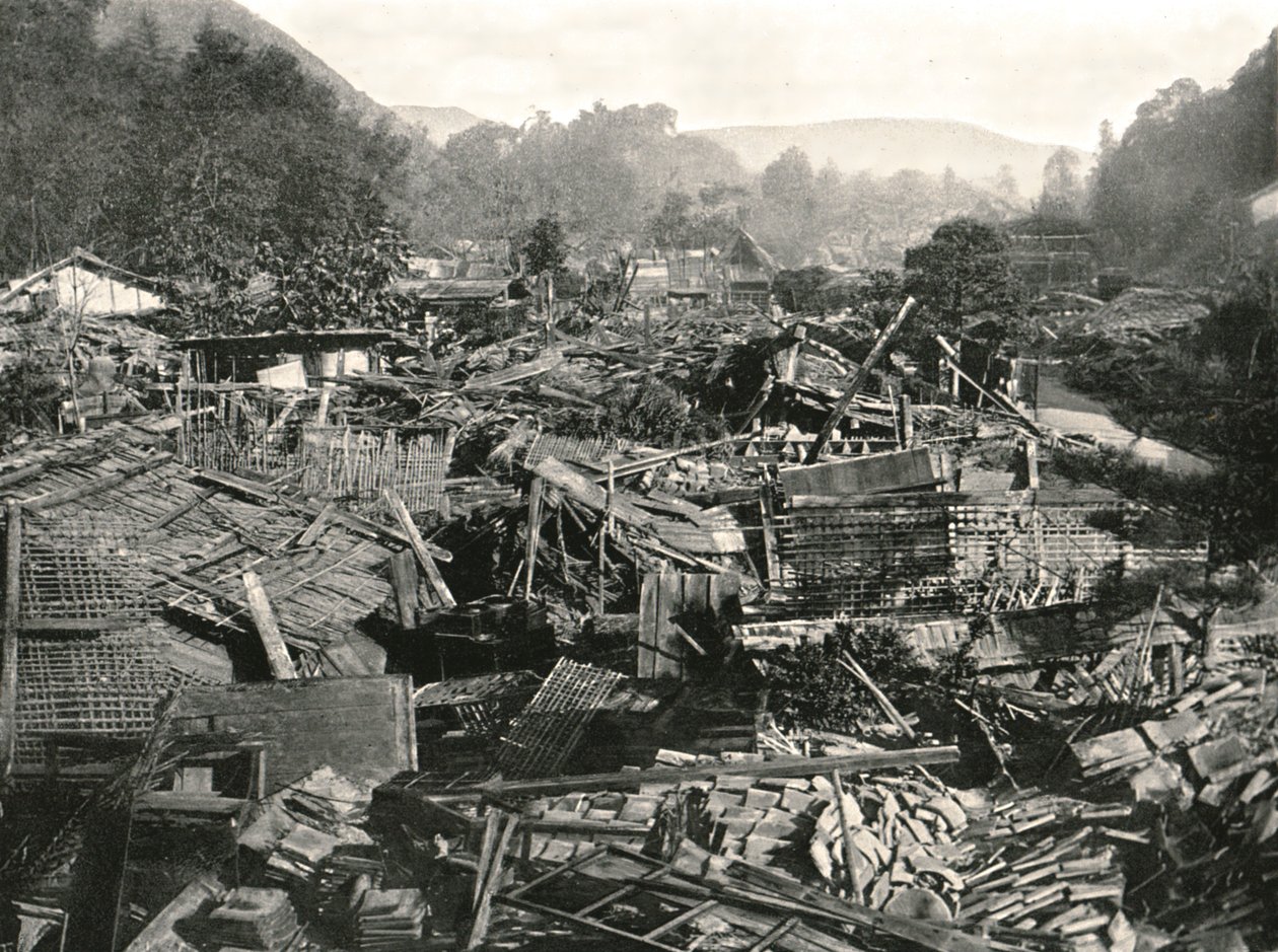 Depremden sonra, Gifu, Japonya, 1895. by Unbekannt