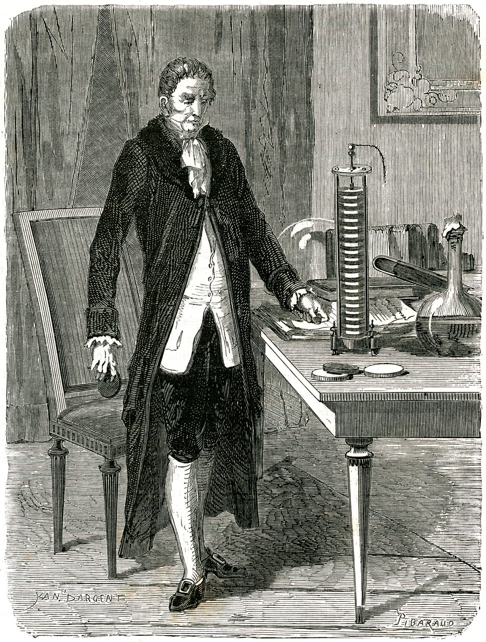Alessandro Volta, İtalyan fizikçi, elektrik pili c1800 c1870
