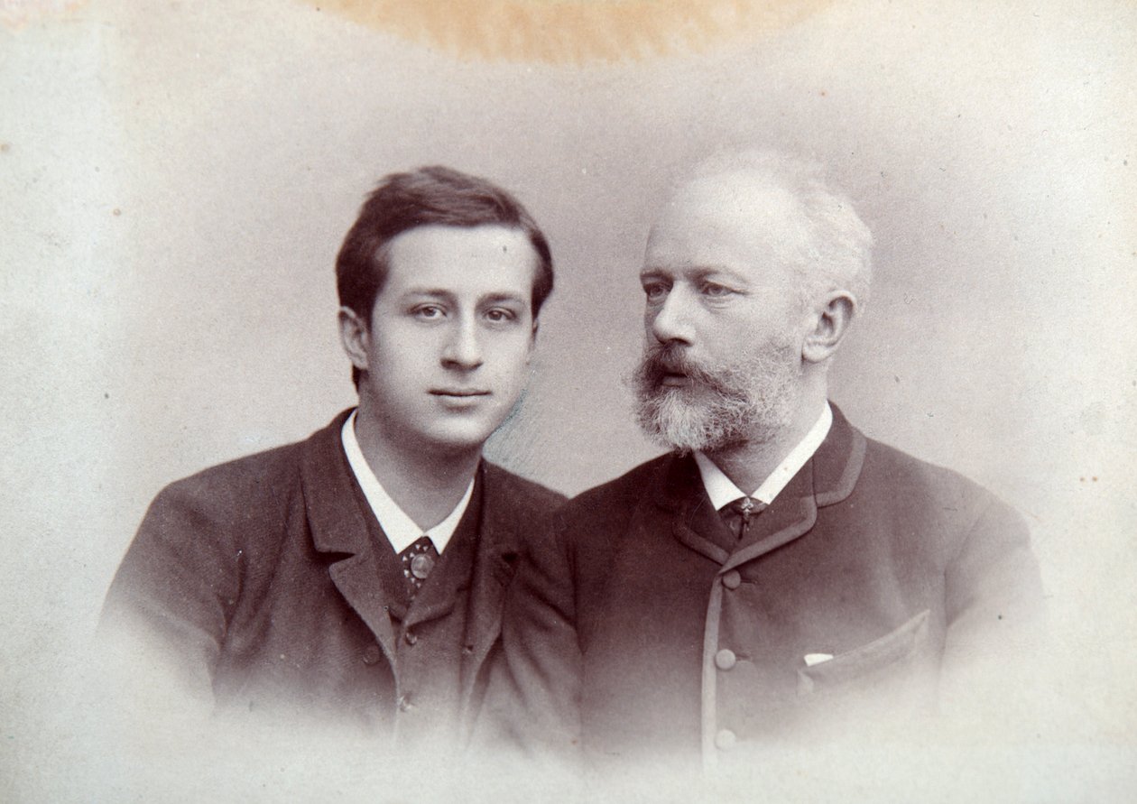 Rus piyanist ve orkestra şefi Alexander Siloti ve Rus besteci Peter Tchaikovsky, 1888 by Unbekannt