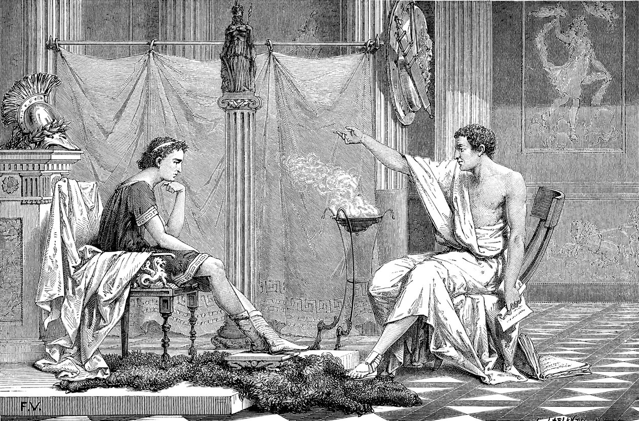 Büyük İskender MÖ 356-323 bir genç olarak, hocası Aristoteles