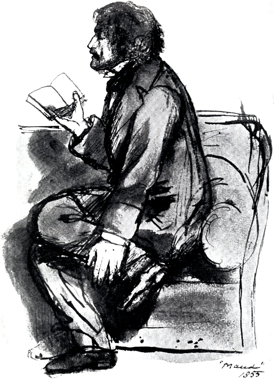 Alfred Tennyson, Ist Baron Tennyson 1809-1892, İngiliz şair, 1855 by Unbekannt