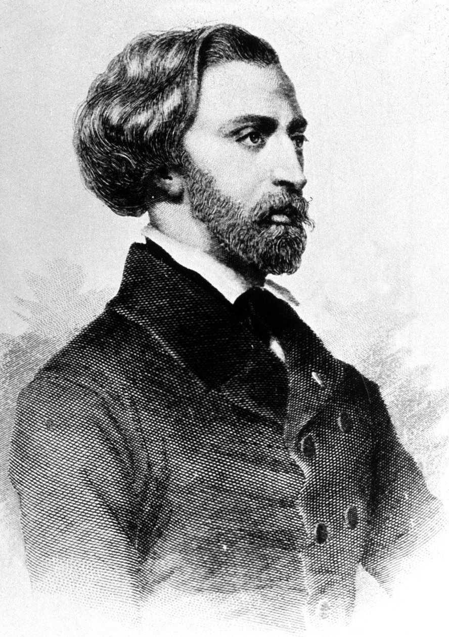Alfred de Musset (1810-1857) Fransız şair ve yazar, gravür, yak. 1854 by Unbekannt