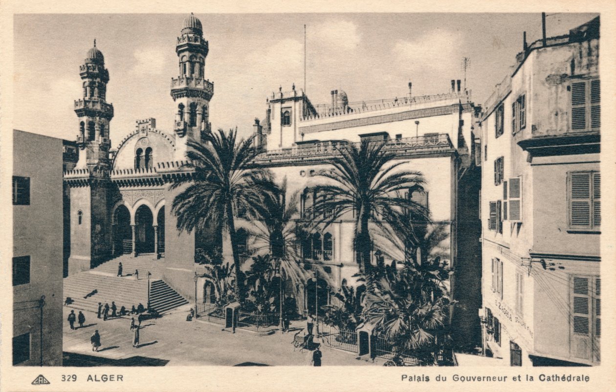 Cezayir - Vali Sarayı ve Katedrali, c1900 by Unbekannt