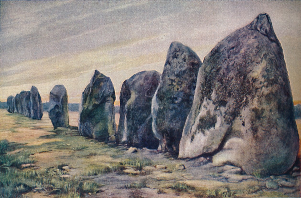 Carnac, Brittany, Fransa, c1920 yakınlarındaki alinements by Unbekannt
