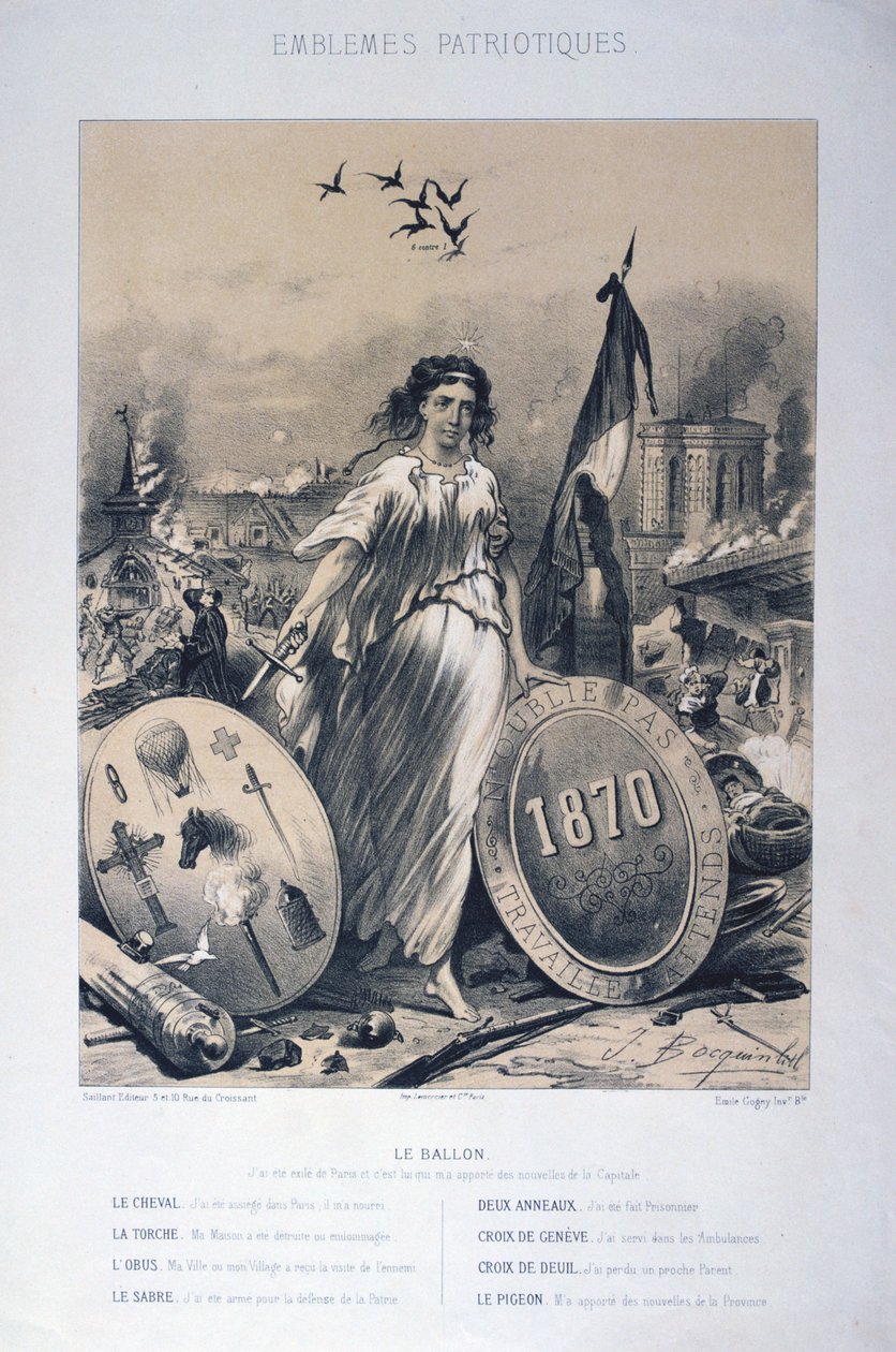 Fransız vatansever amblemlerinin alegorisi, 1870 by Unbekannt