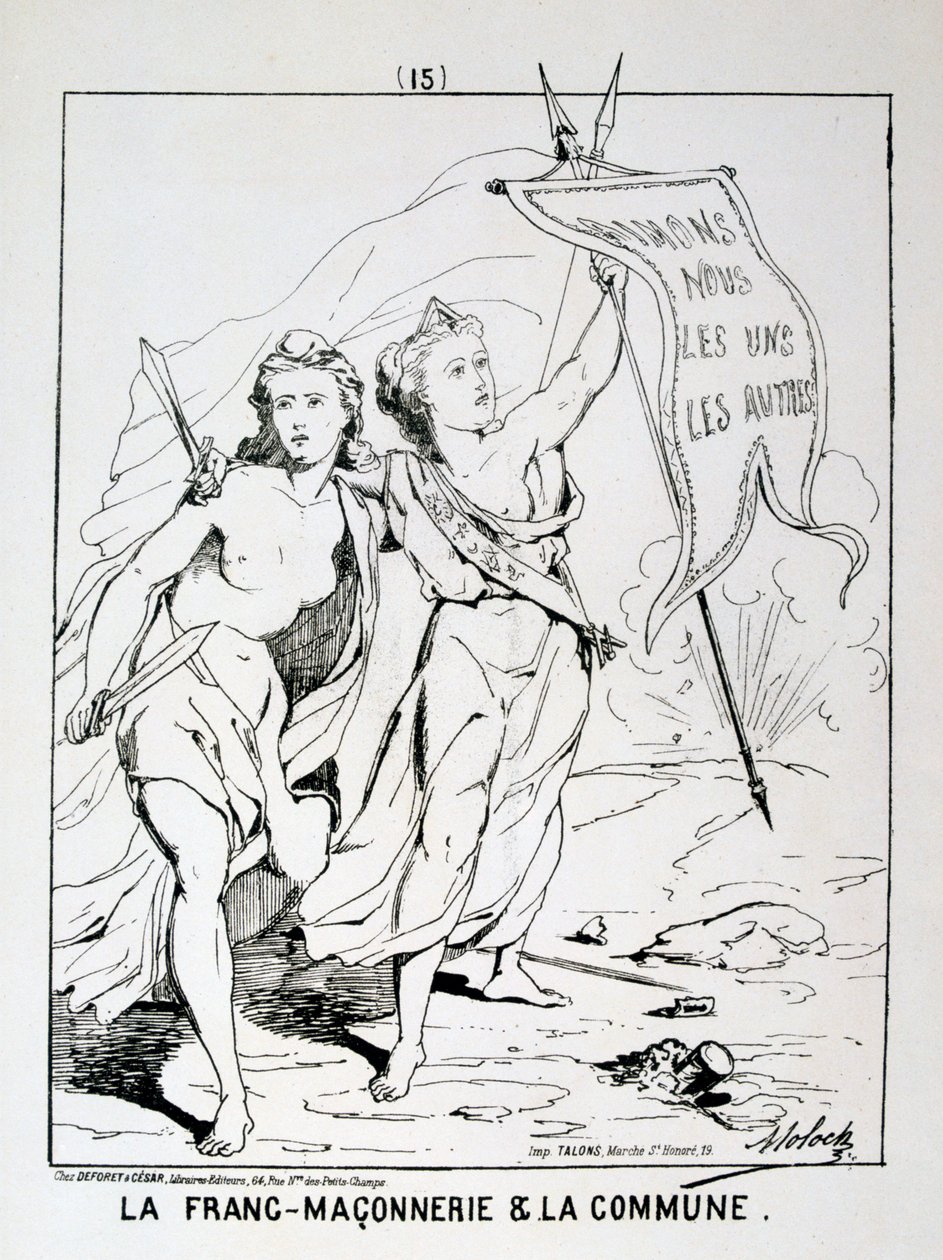 Masonluk ve Komün Alegorisi, Paris Komünü, 1871. by Unbekannt
