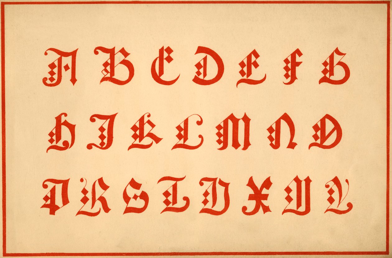 Alfabe, A-Z harfleri, büyük harf by Unbekannt