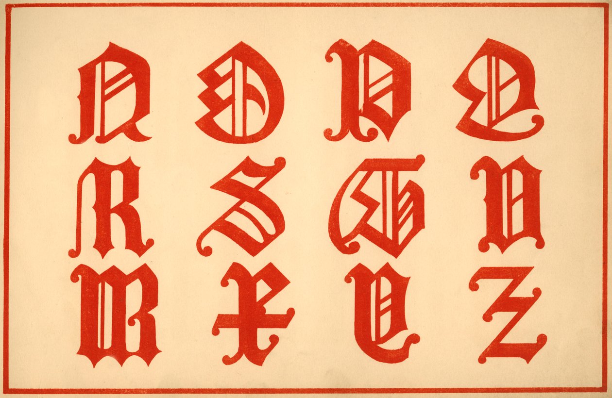 Alfabe, N-Z harfleri, büyük harf by Unbekannt