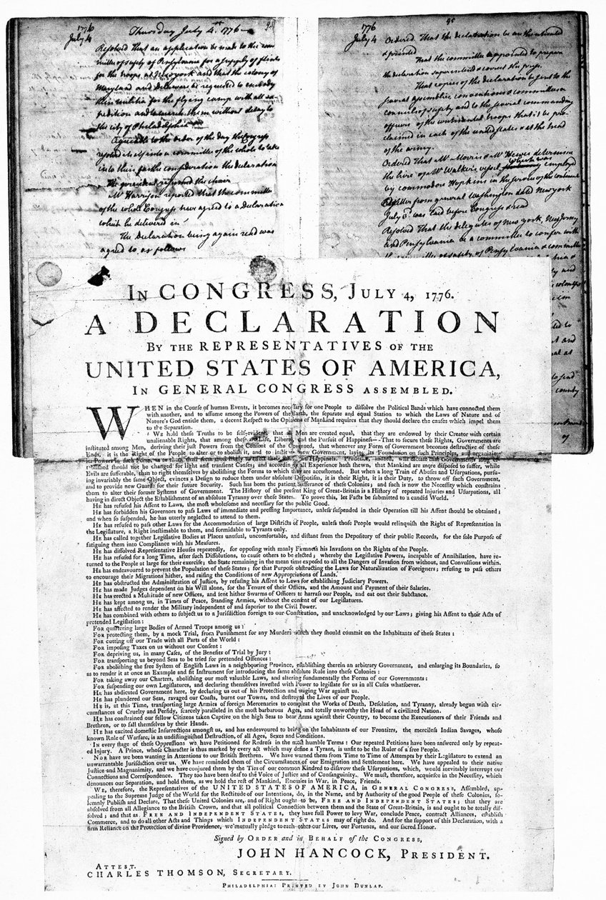 Amerikan Bağımsızlık Bildirgesi, 4 Temmuz 1776 by Unbekannt