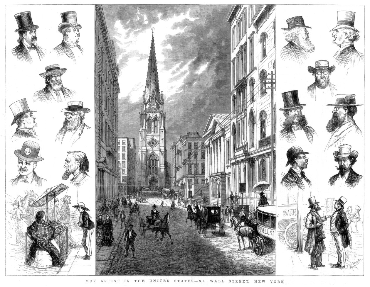 Amerikalı işadamları ve Wall Street, New York, ABD, 1877 by Unbekannt