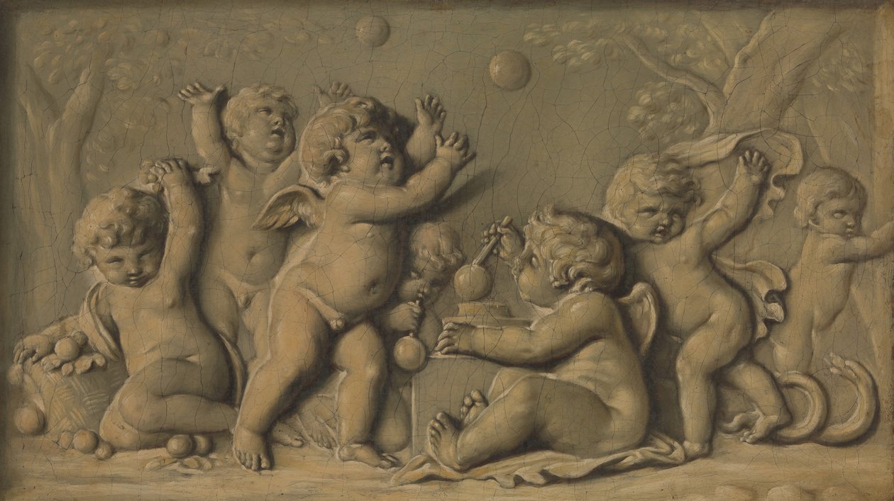 Amorini bir çift oynuyor, 1770-90. by Unbekannt