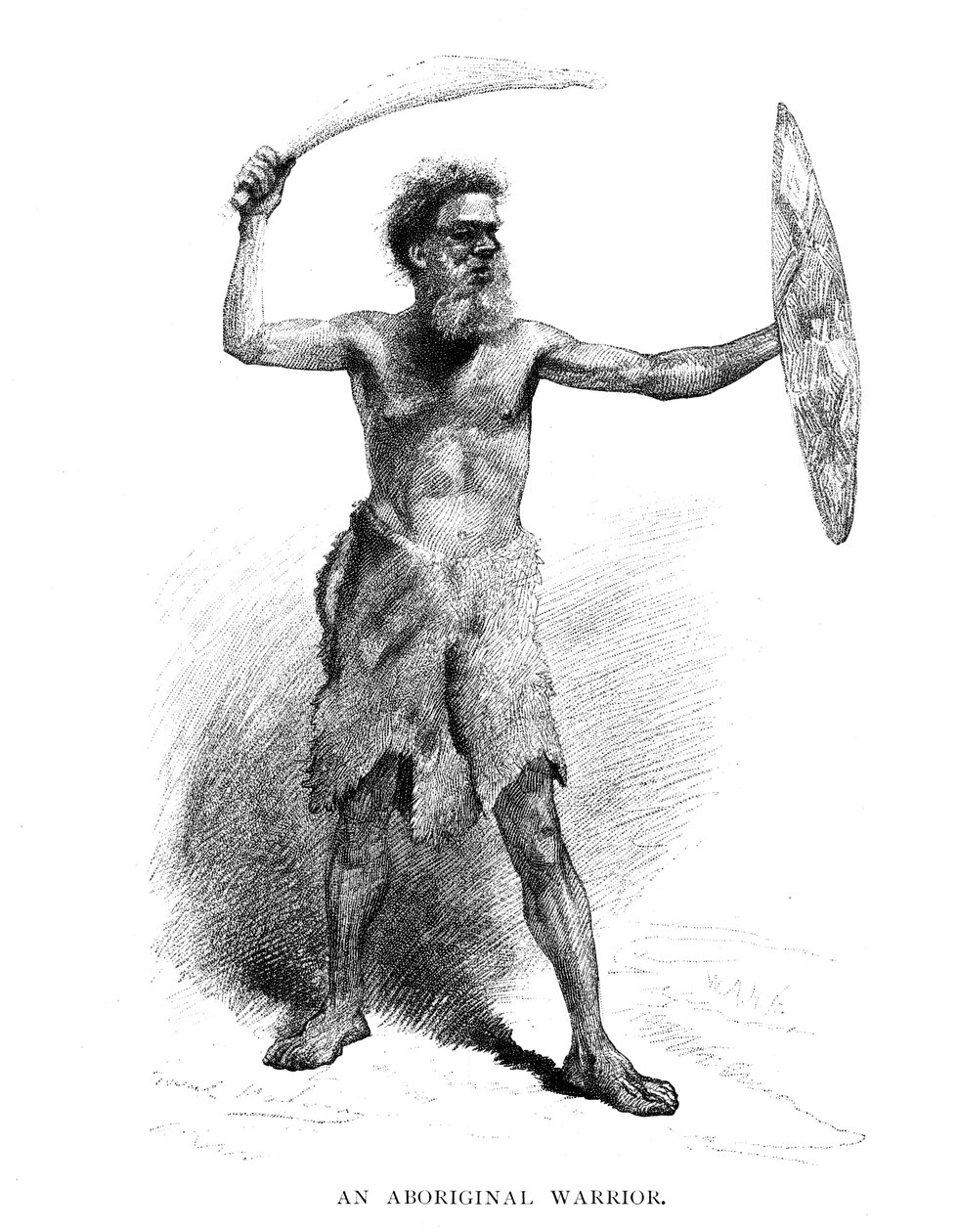 Bir Aborijin Savaşçısı, 1886 by Unbekannt