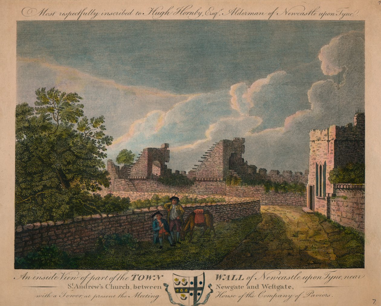 Newcastle upon Tyne Şehir Duvarının İç Görünümü, c1760-90. by Unbekannt