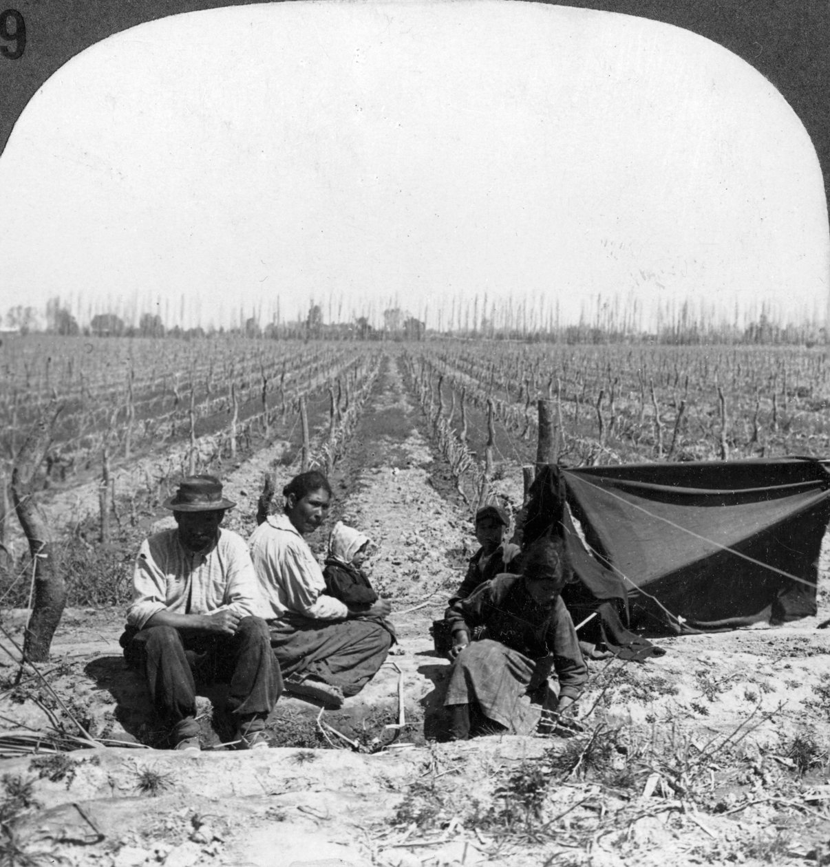 Bir İtalyan yerleşimci ve ailesi, Mendoza, Arjantin, 1900