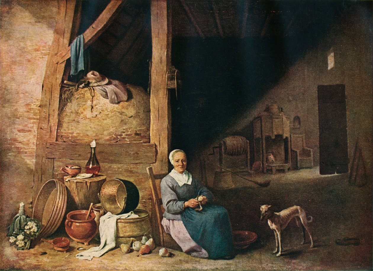 Yaşlı Bir Kadın Peeling Armut, c1640 by Unbekannt
