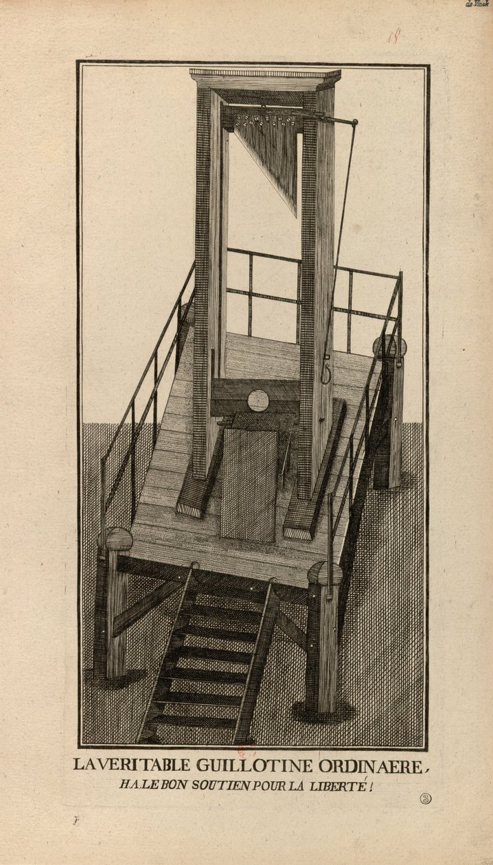 Sıradan Bir Giyotin. Ha, özgürlük için iyi bir destek! , 1791-1794. by Unbekannt