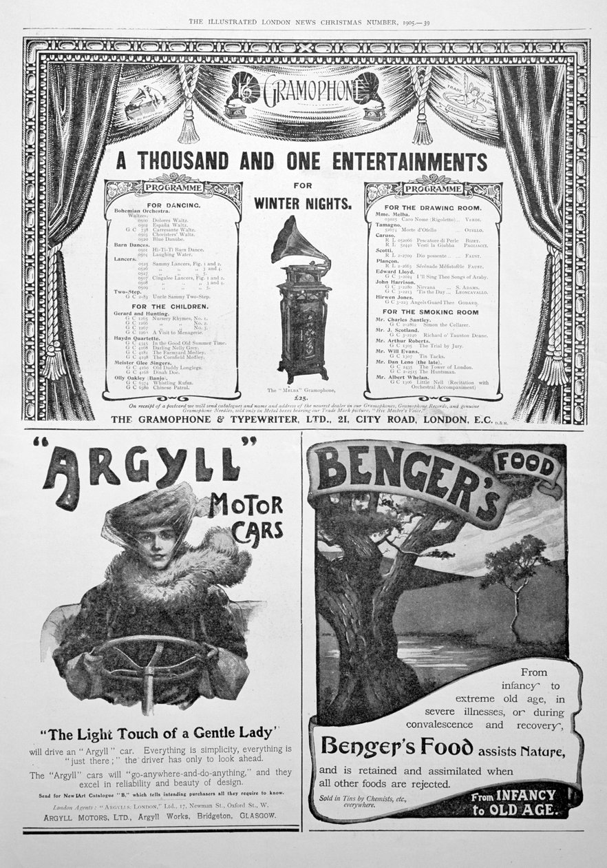 Illustrated London News gazetesinde bir reklam sayfası, Noel, 1905 by Unbekannt
