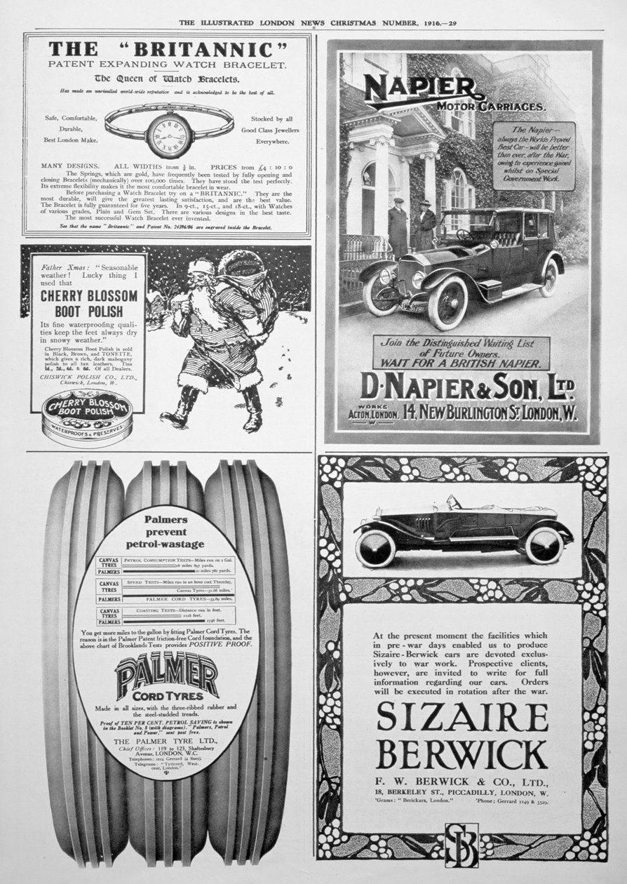Illustrated London News gazetesinde bir reklam sayfası, Noel, 1916 by Unbekannt