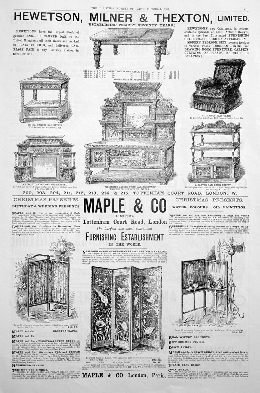 Noel 1891 Ladys Resimli dergisinde bir reklam sayfası by Unbekannt