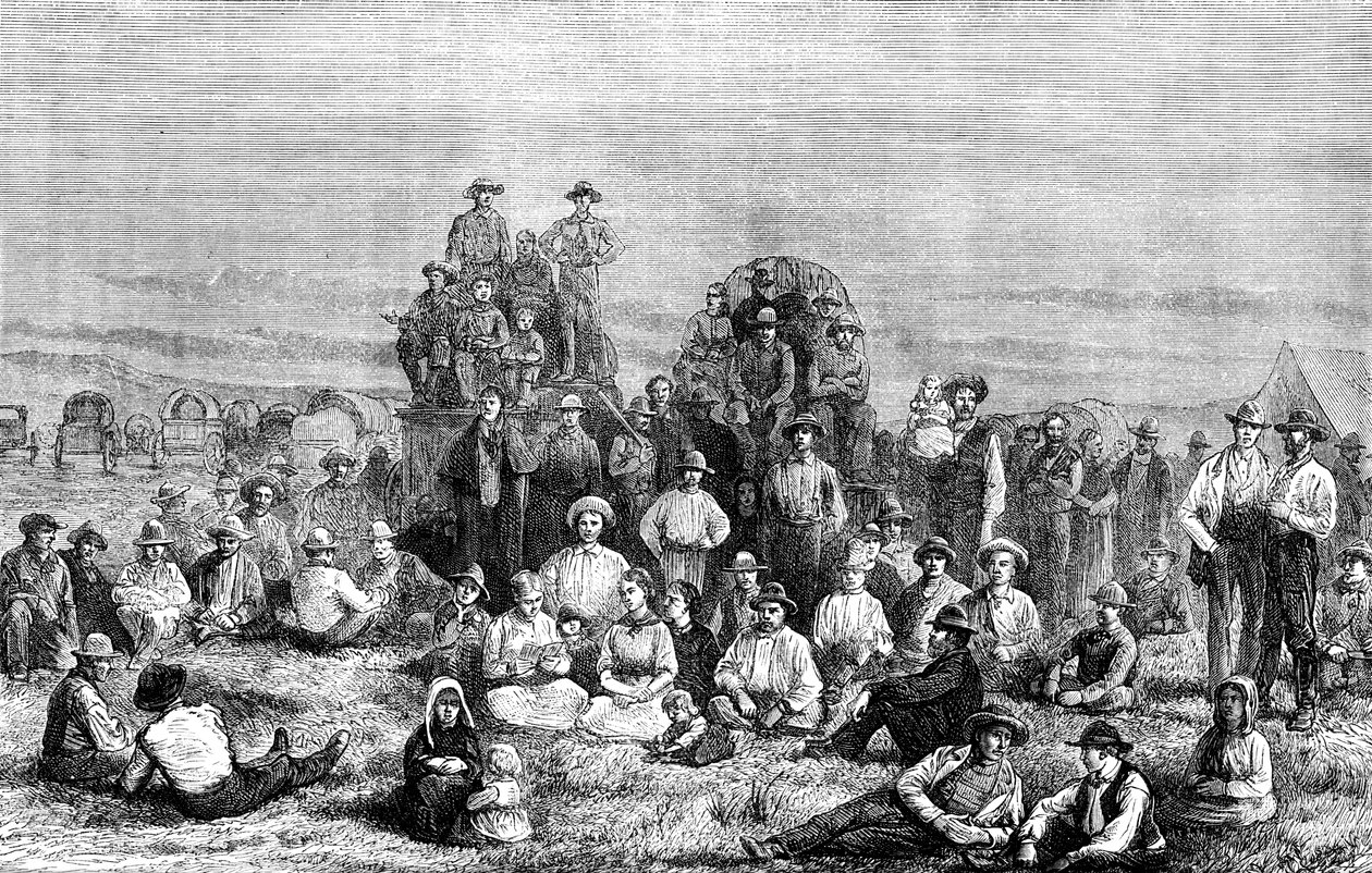 Çölde bir Mormon kampı, c1846 c1880 by Unbekannt