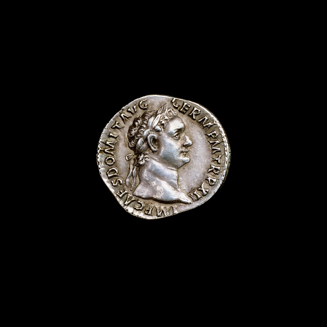 Domitian büstünü gösteren Antik Roma Sikkesi, MS 81-96 (fotoğraf) by Unbekannt