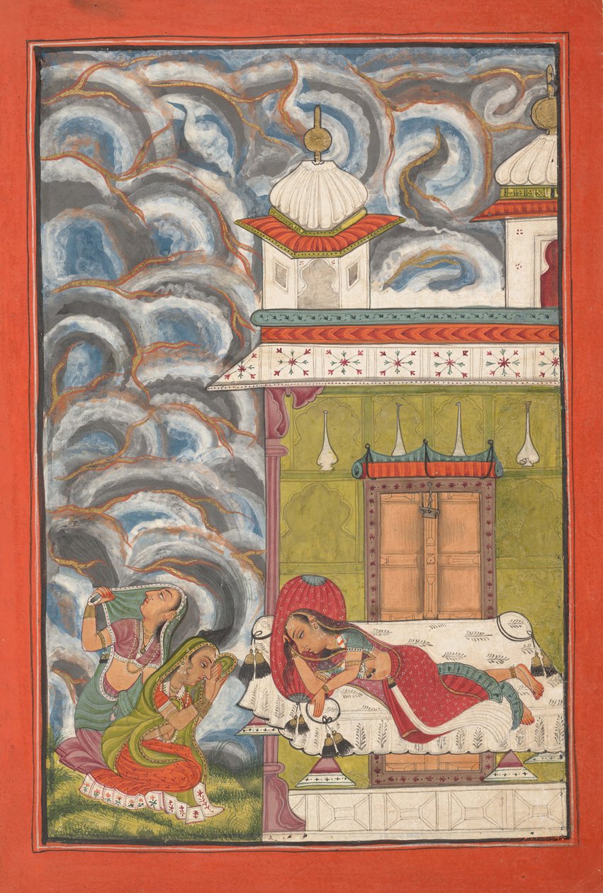 Andhrayaki Ragini: Bir ragamala serisinden Folio, Garland of Musical Modes, yaklaşık. 1710. by Unbekannt