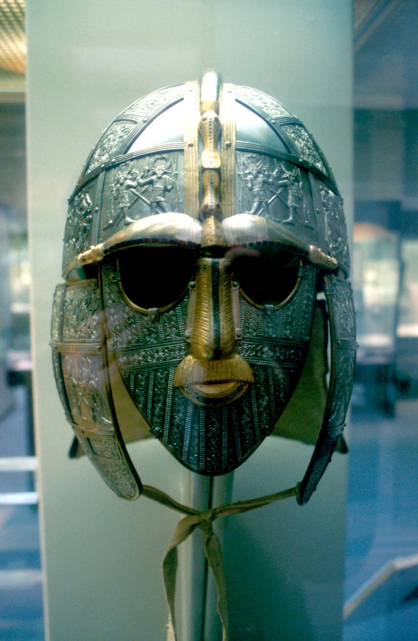 Sutton Hoo Hazinesinden Anglo-Sakson miğfer ve maske, 7. Yüzyıl by Unbekannt