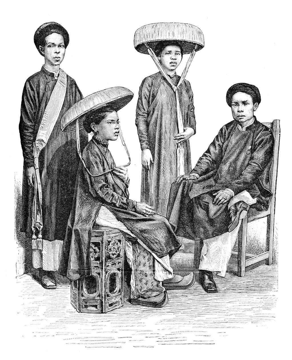 Annamese şefleri ve kadınları, Vietnam, 1895 by Unbekannt
