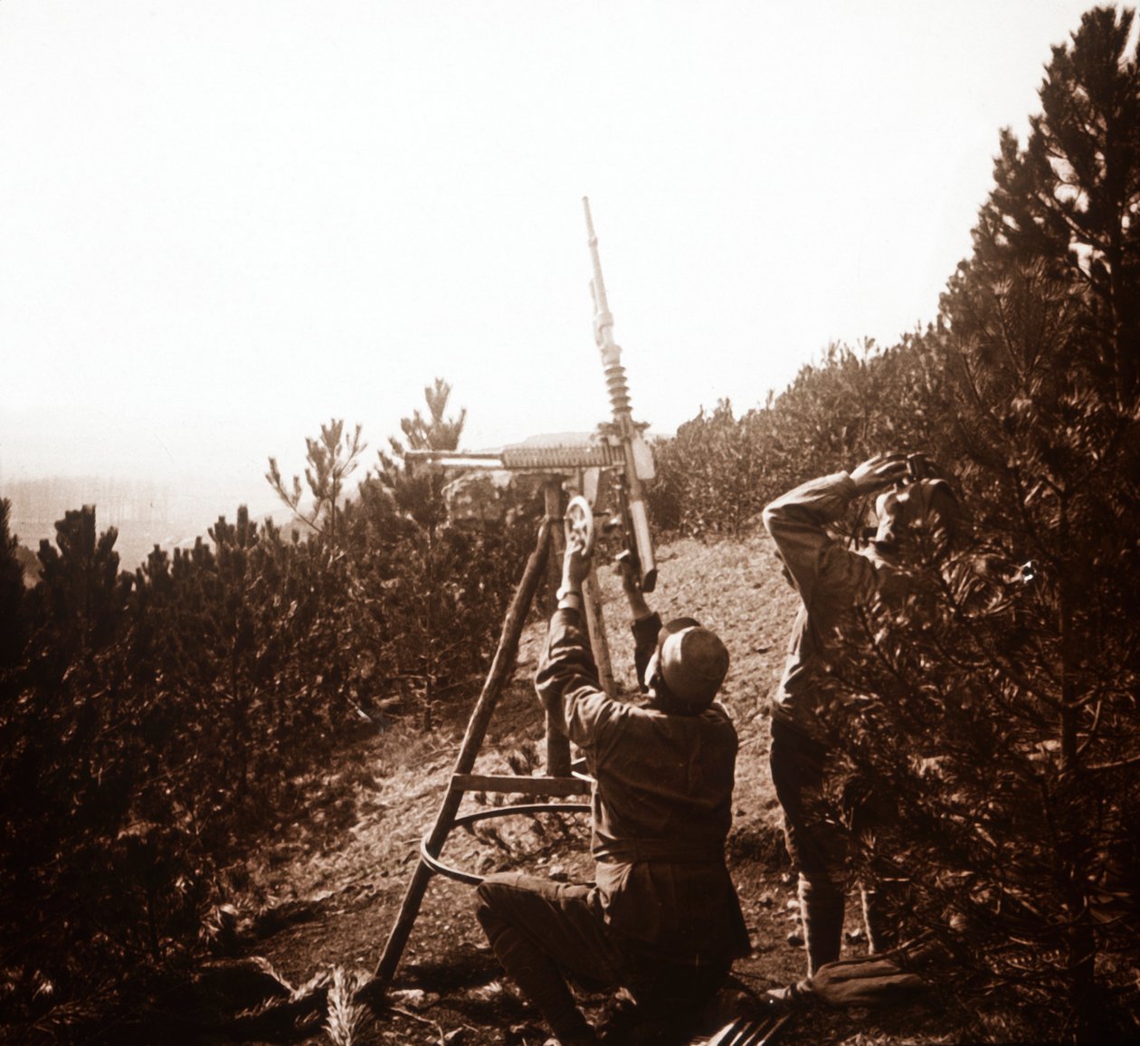 Uçaksavar makineli tüfek, Alace, Fransa, c1914-c1918 by Unbekannt