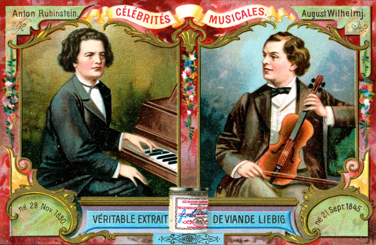 Anton Rubinstein ve August Wilhelmj, c1900 by Unbekannt